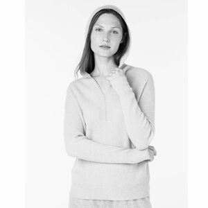 Kinross Cashmere Tipped Rib Hoodie